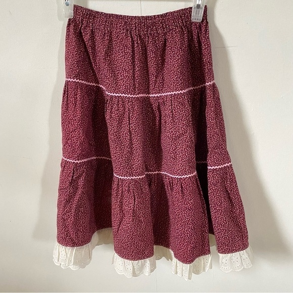 Vintage Little House On The Prairie Costume Outfit Shirt Vest Skirt Floral Girls - Picture 6 of 7